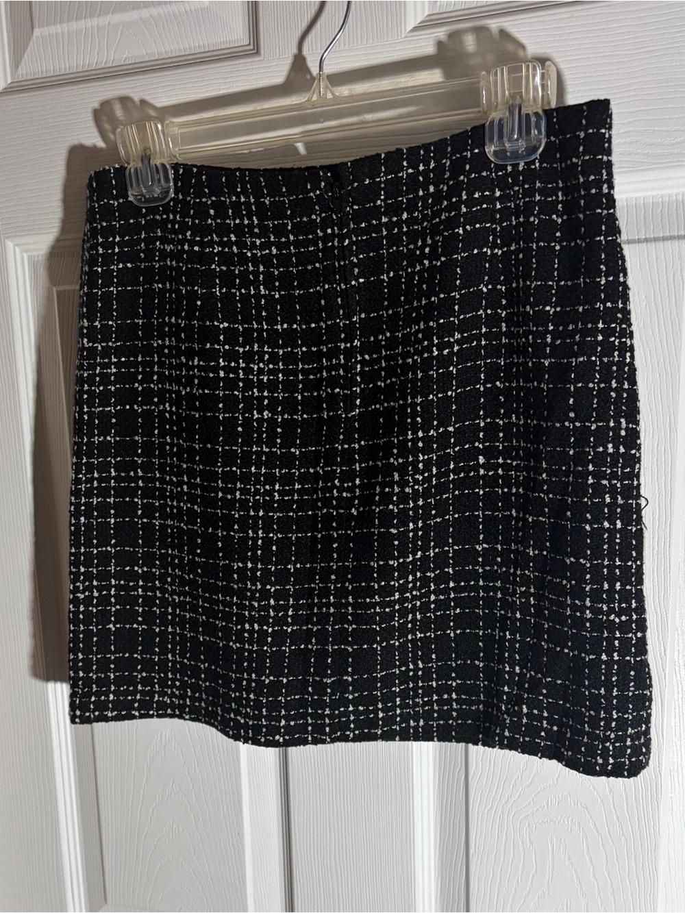 Classic B Smart Preppy Black & White Tweed Mini Skirt Size 9/10
